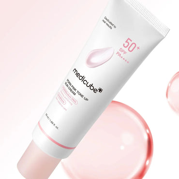 ميديكيوب كريم واقي الشمس الوردي بتقنية PDRN بمعامل حماية SPF50+ وPA++++(50مل)
