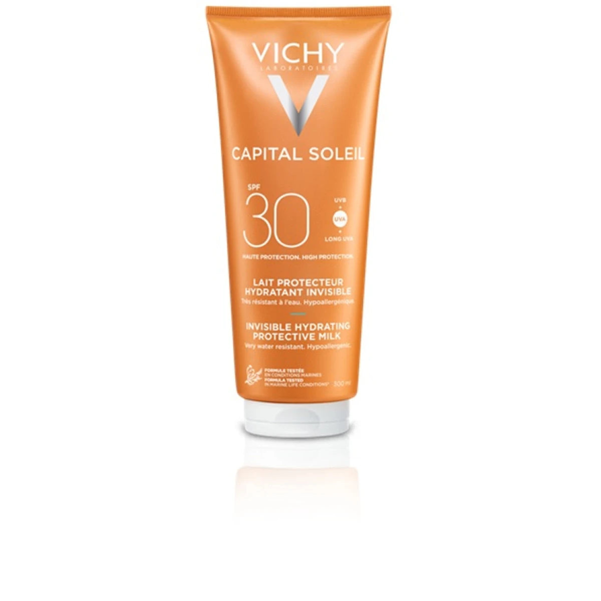 Vichy Suncare Capital Soleil Fresh Protective Milk Beach Protect Face & Body SPF30 300ml (Moisturizing Sunscreen Milk for Face & Body)