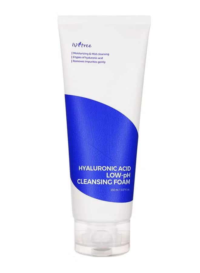 IsNtree Hyaluronic Acid Low-Ph Cleansing Foam 150ml, 5.07 fl.oz | Moisturizing & Mild cleansing | 8 types of hyaluronic acid | Helps to remove impurities gently