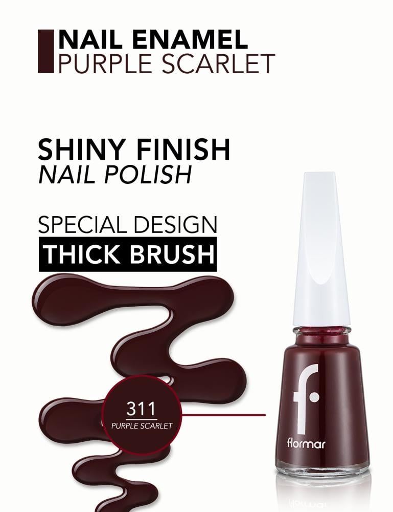 Flormar Nail Enamel - 11ml | 311 بنفسجي قرمزي