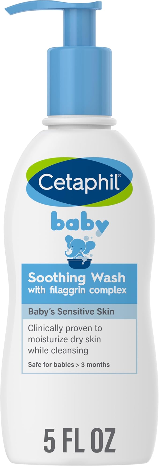 Cetaphil Baby Body Wash, Soothing Wash, Creamy & Gentle for Sensitive Dry Skin, Made with Colloidal Oatmeal and Niacinamide, Fragrance Free, Hypoallergenic, 10oz)