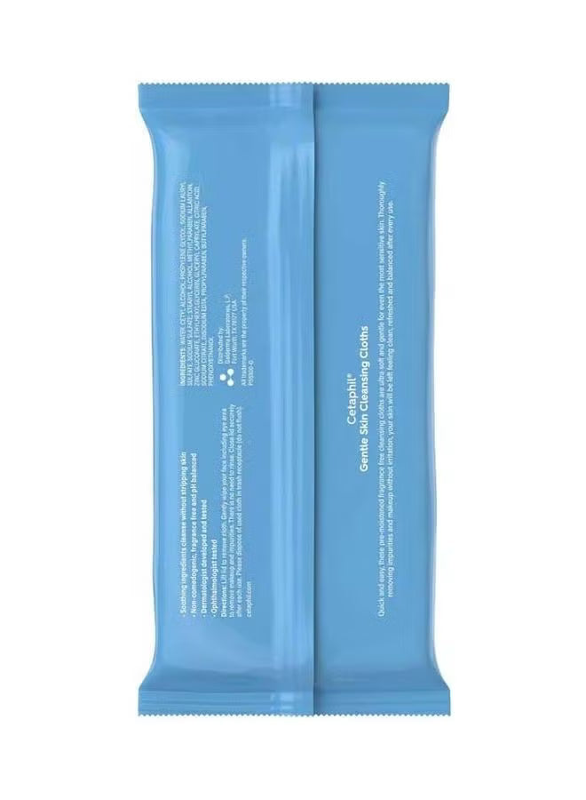 Pack Of 2 Gentle Skin Cleansing Face Wipes Cloths, Unscented - 50Ct