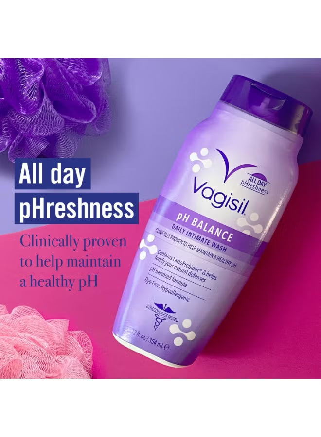 Vagisil pH Balanced Daily Intimate Feminine Wash for Women, Gynecologist Tested, Hypoallergenic, 12 Ounce