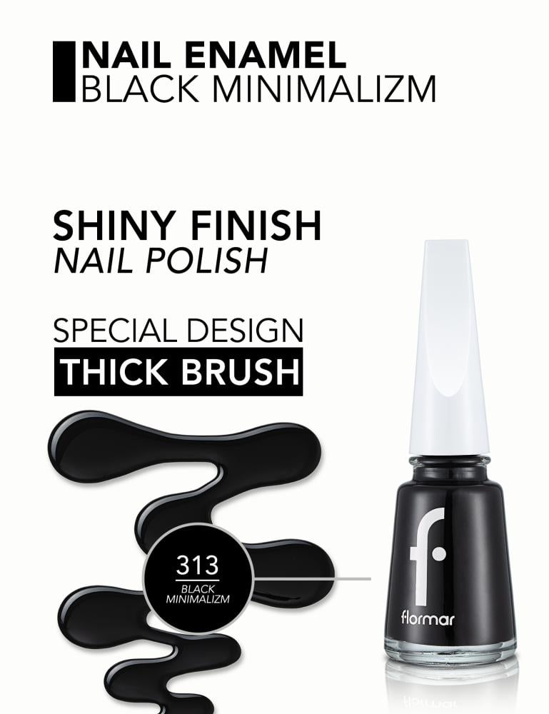 مناكير اظافر من فلورمار - 11مل | 313 Black Minimalism