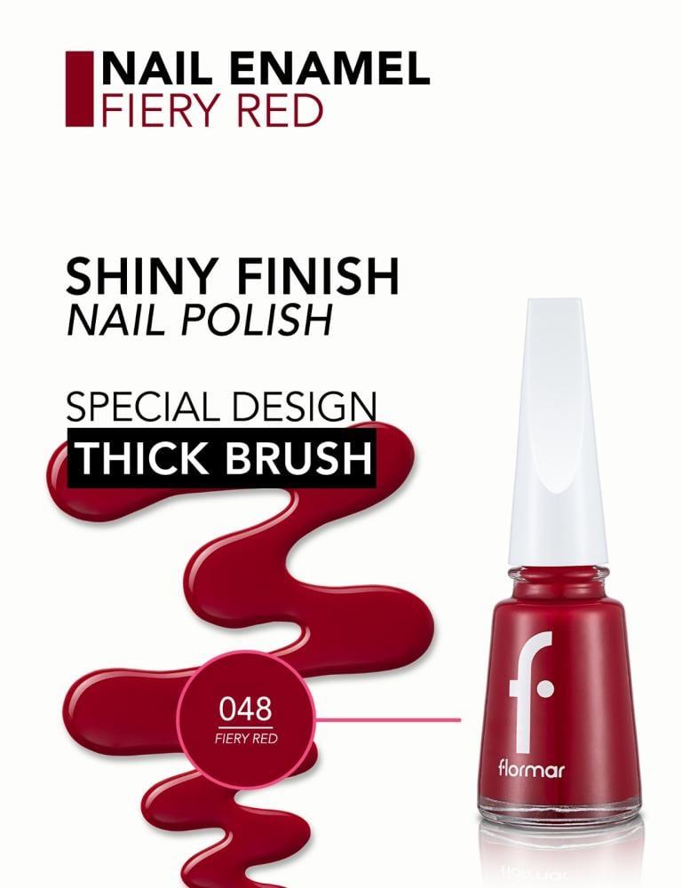 Flormar Nail Enamel - 11ml | 048 Fiery Red