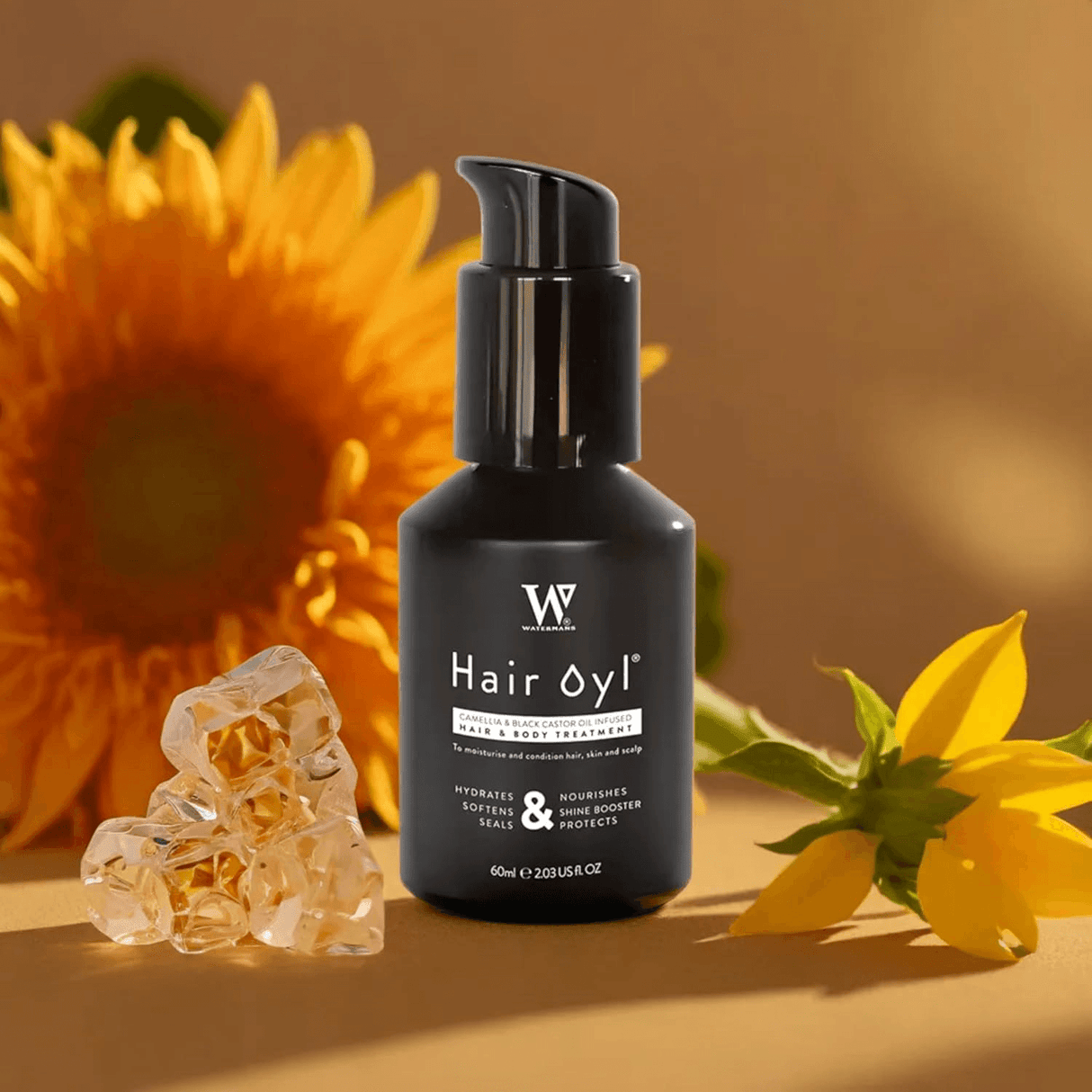 Watermans Camellia & Black Castor Hair, Scalp & Body Oil - 60ml