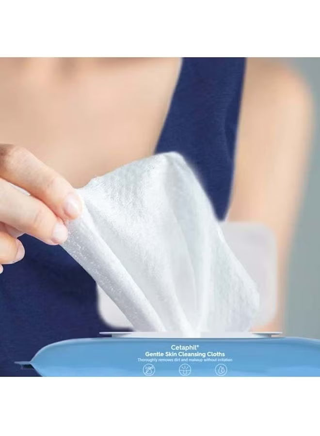Pack Of 2 Gentle Skin Cleansing Face Wipes Cloths, Unscented - 50Ct