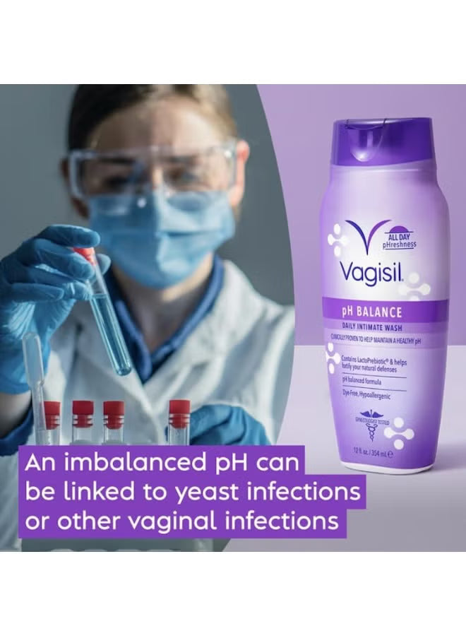 Vagisil pH Balanced Daily Intimate Feminine Wash for Women, Gynecologist Tested, Hypoallergenic, 12 Ounce