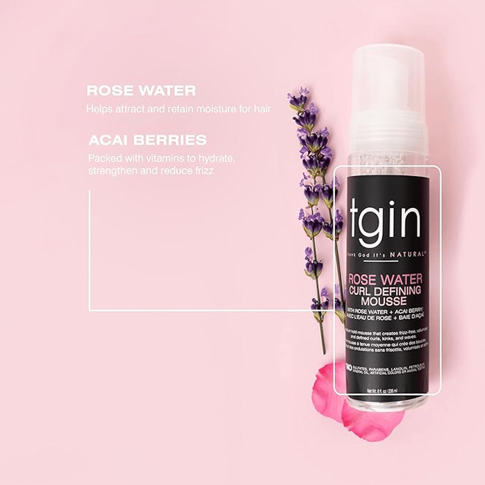 TGIN Rose Water Curl Defining Mousse - 236ml