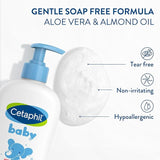 Cetaphil Baby Body Wash, Soothing Wash, Creamy & Gentle for Sensitive Dry Skin, Made with Colloidal Oatmeal and Niacinamide, Fragrance Free, Hypoallergenic, 10oz)