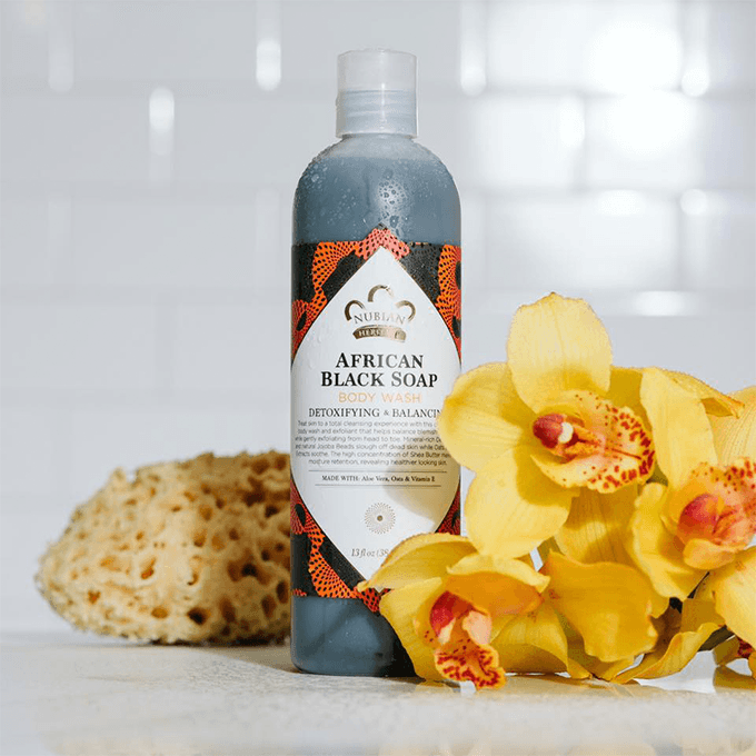 Nubian Heritage African Black Soap Body Wash - 384 ml