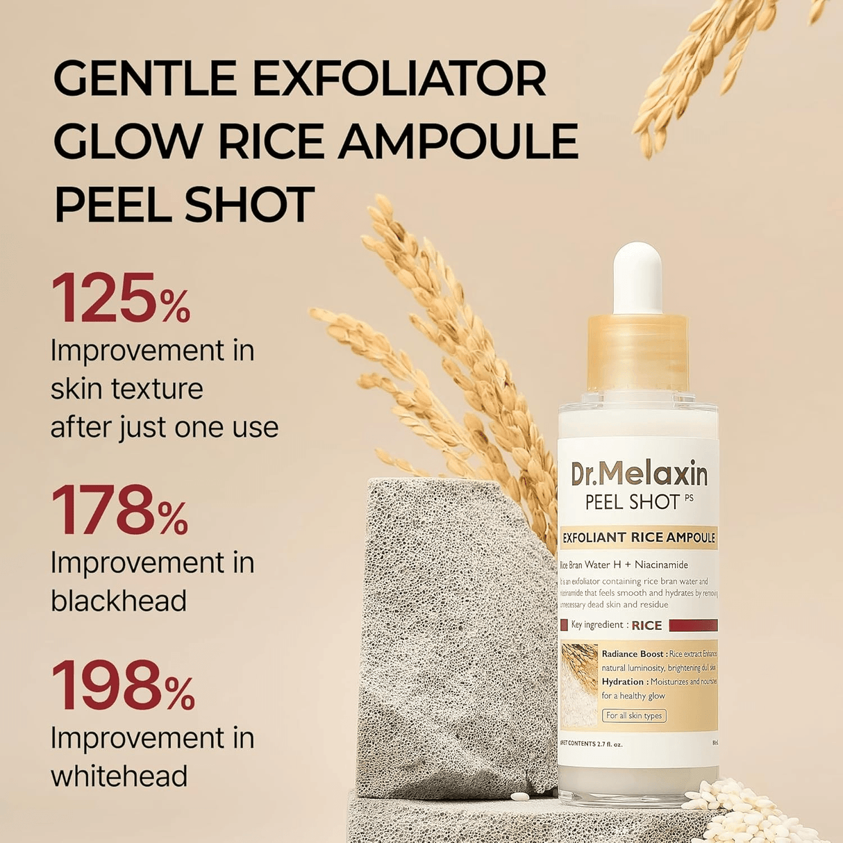 Dr.Melaxin Peel Shot Exfoliating White Rice Ampoule - 80ml