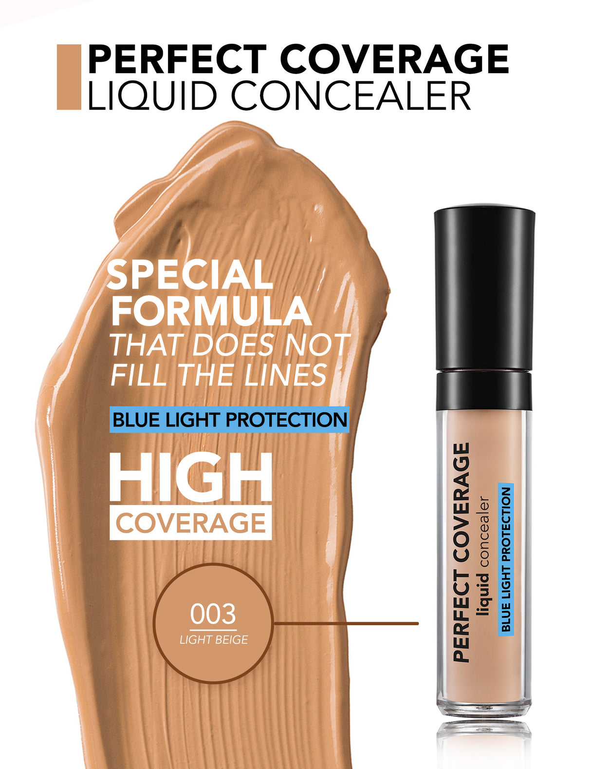 Flormar Perfect Coverage Liquid Concealer - 003 Light Beige