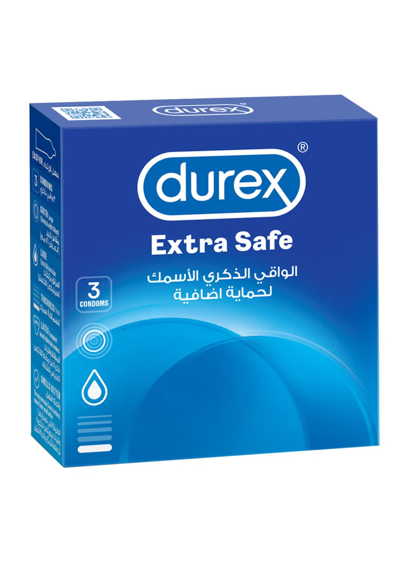 Durex Extra Safe Condoms with Extra Lubricant - 3 count